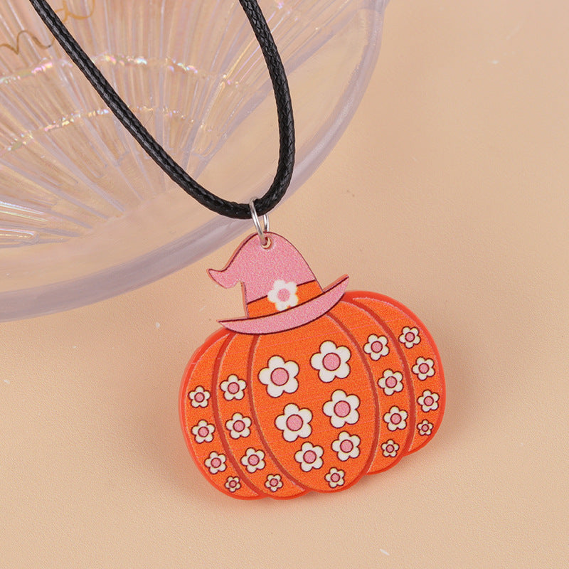 Wholesale Hot Sale Halloween Series Cartoon Fun Ghost Pumpkin Necklace